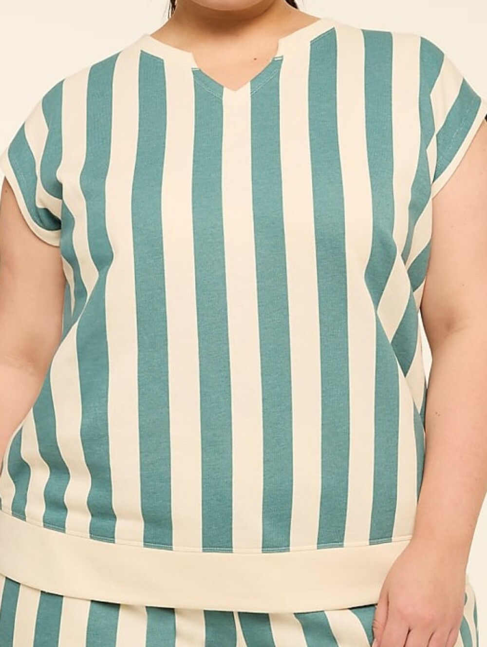 NWT LIVI French Terry Striped Top